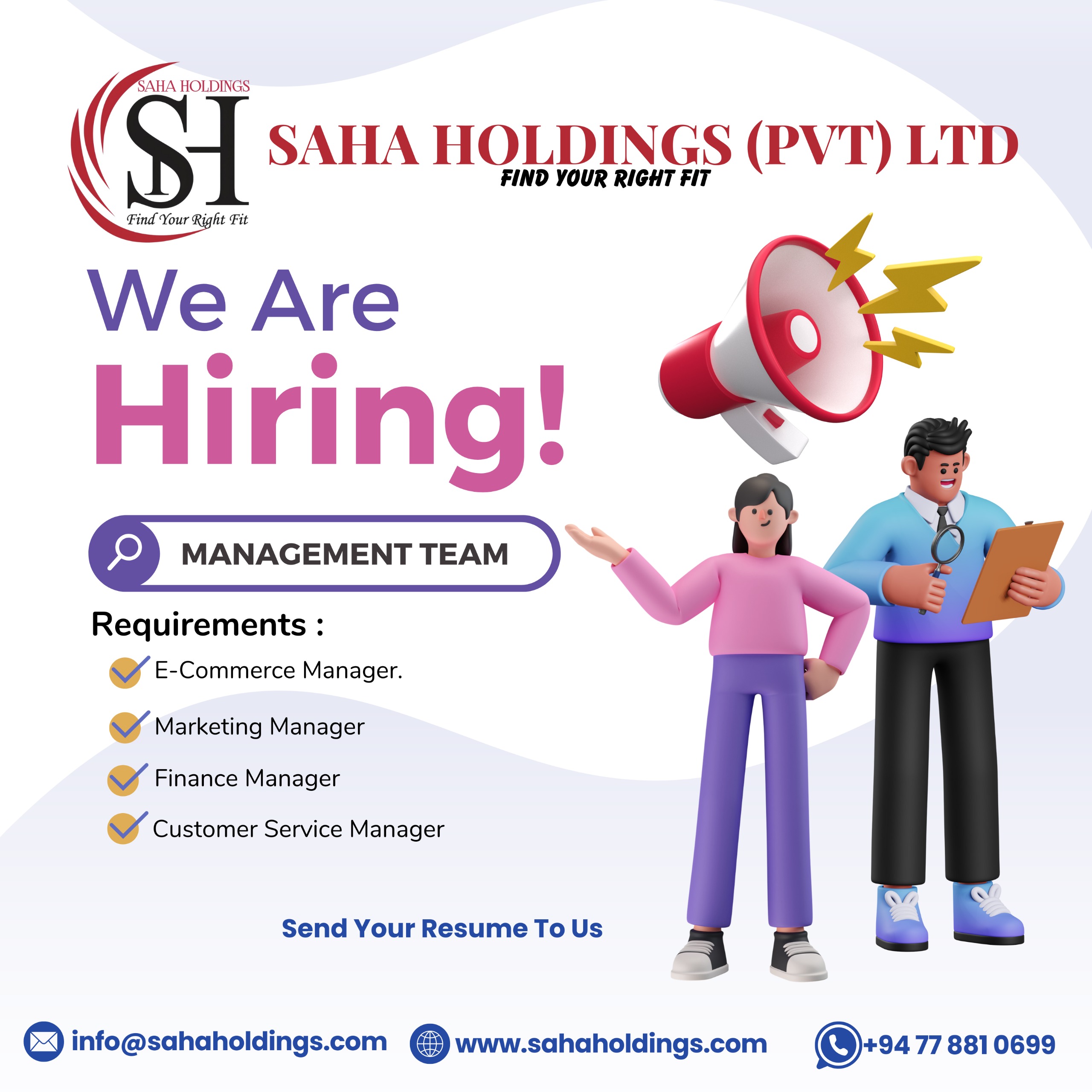 💥 SAHA HOLDINGS (PVT) LTD 💥 NOW HIRING!